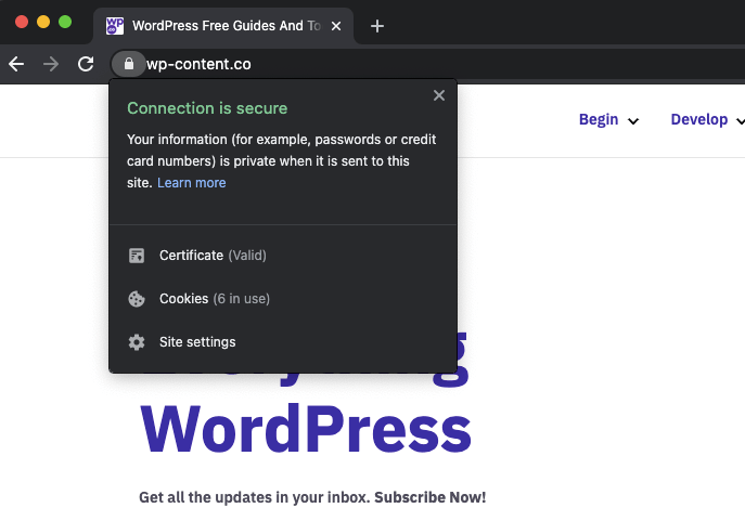 padlock icon in address bar 
