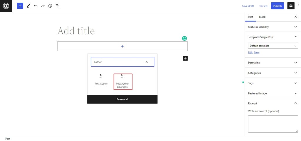 WordPress 6.0
Post Author Biography Block