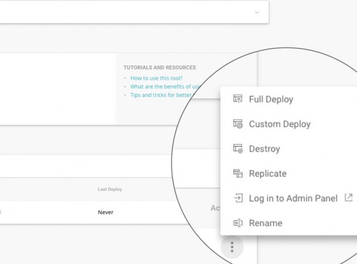 Staging site deployment options in SiteGround.