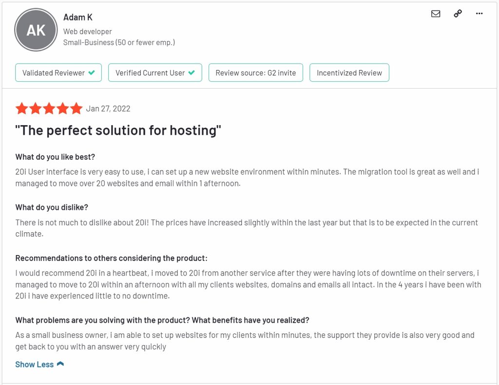 20i customer review