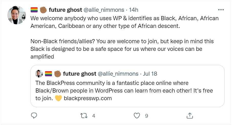 Allie Nimmons Tweet