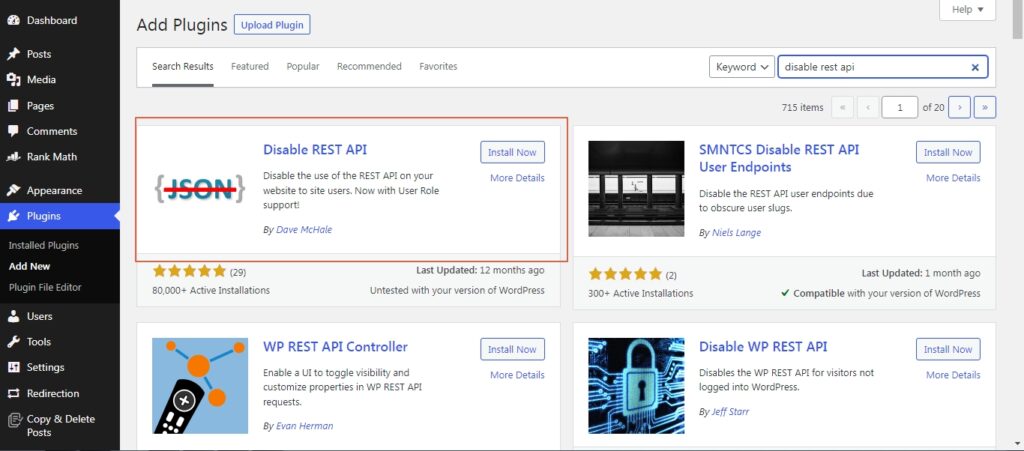disable REST API for WordPress DDoS attack protection