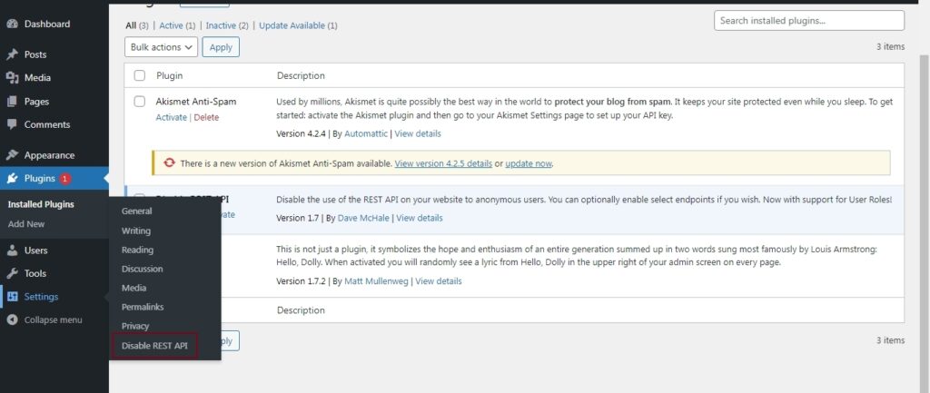 Disable REST API for WordPress DDoS protection