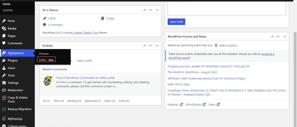 New single editor in full site editing