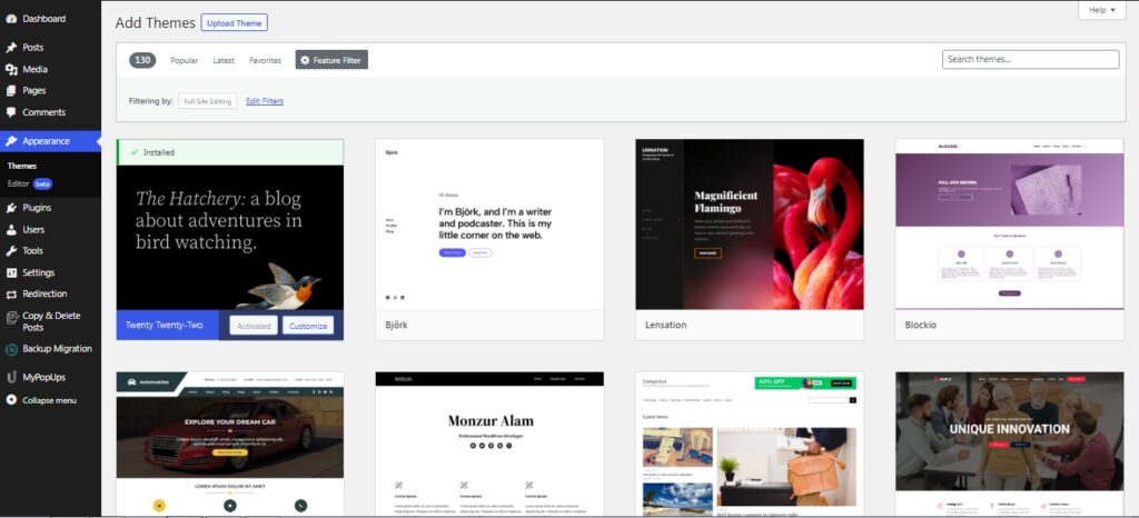 FSE blcok themes