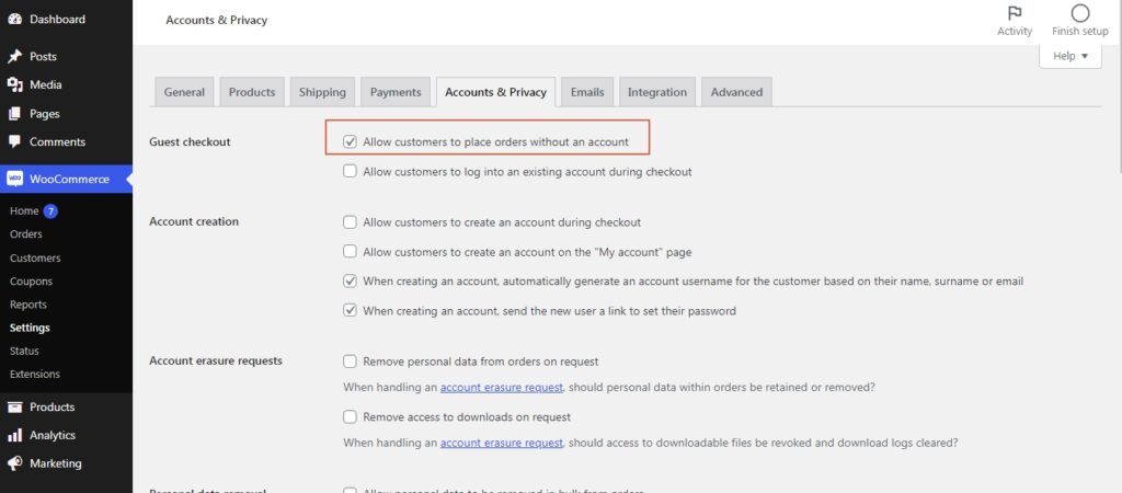 Enable guest shopping for minimizing cart abandonments