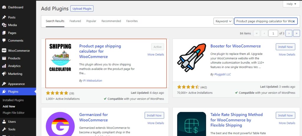 Shipping calculator plugin for WooCommerce