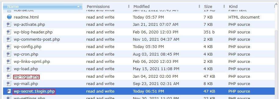Delete new login.php file