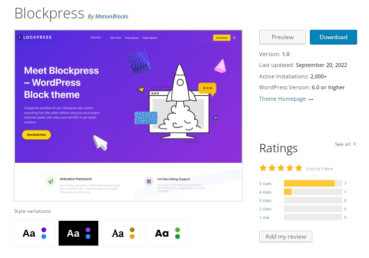 Blockpress block theme