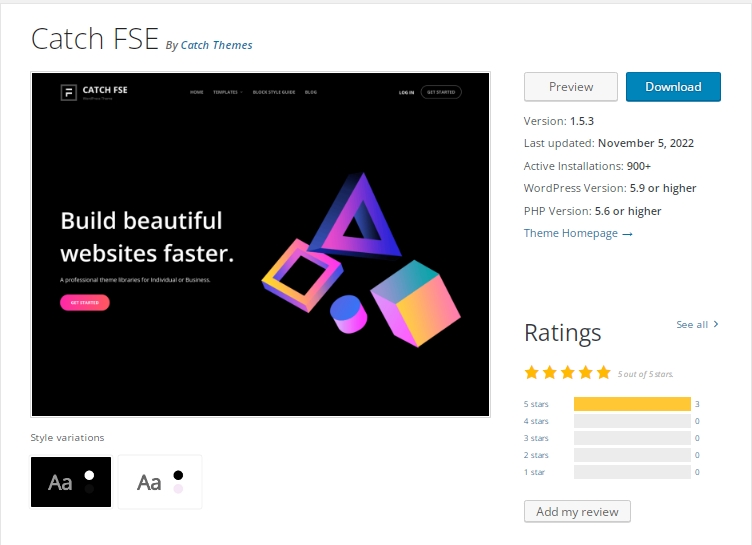 Catch FSE  a WordPress block theme
