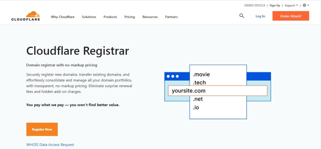 Cloudflare homepage
