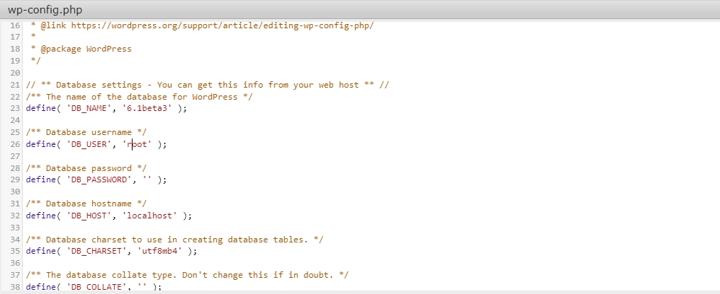 confirm WordPress database credentials