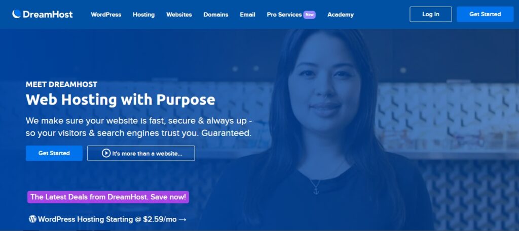 DreamHost homepage