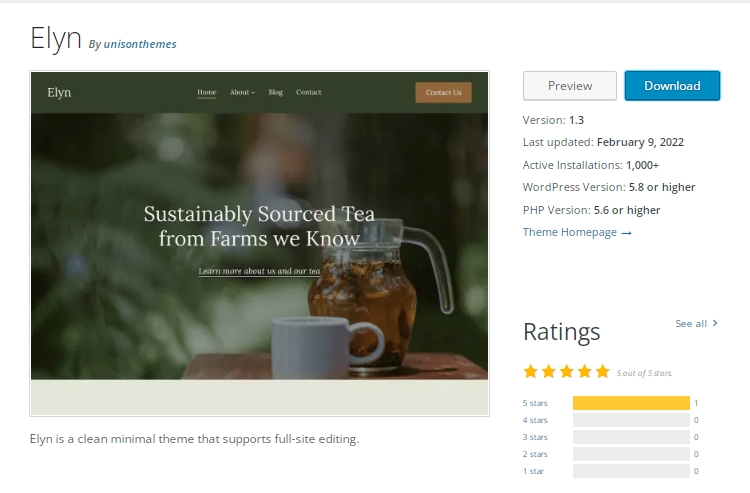 Elyn a WordPress block theme