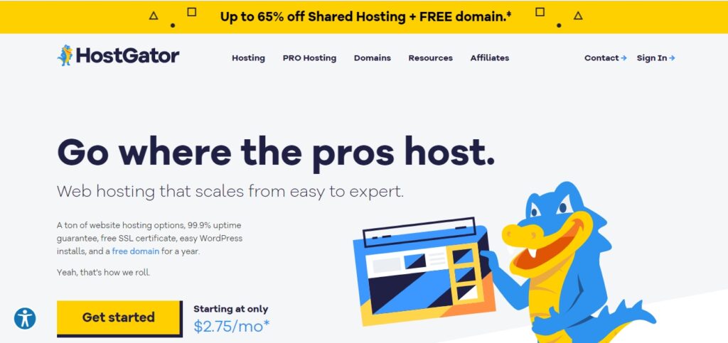 Hostgator homepage
