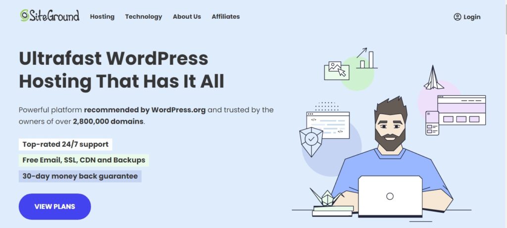 SiteGround homepage