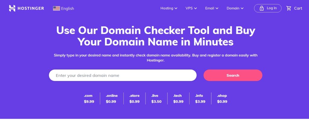 Hostinger homepage