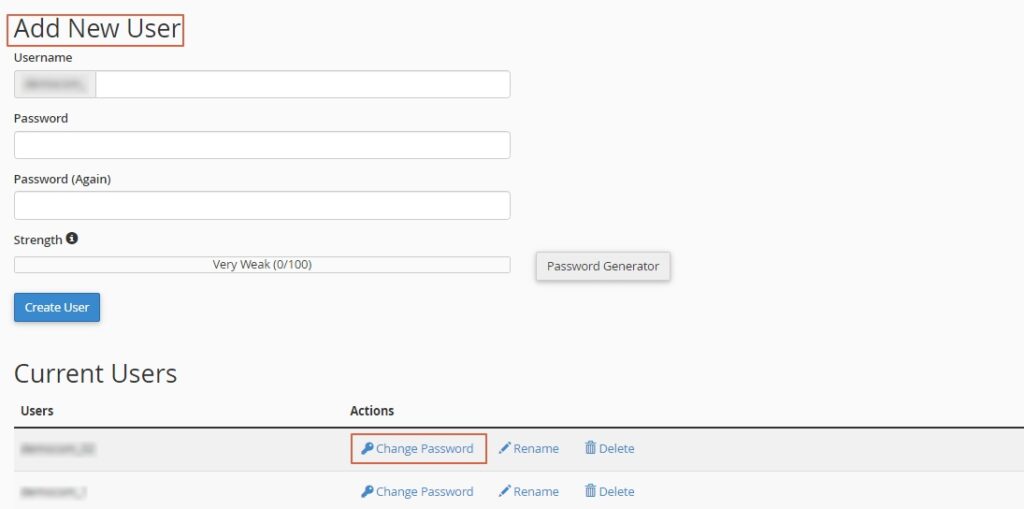 Add WordPress database new user 
