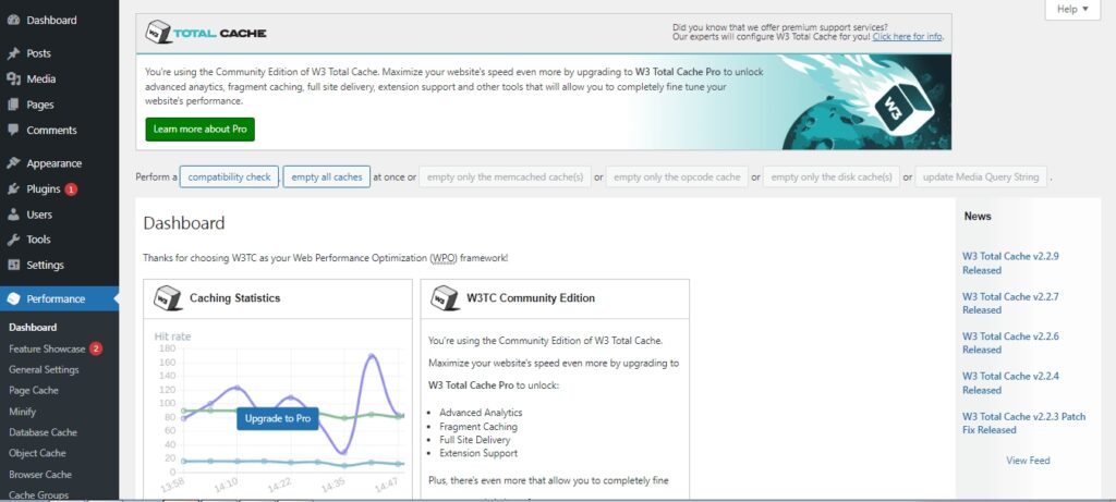 W3 Total cache WordPress plugin