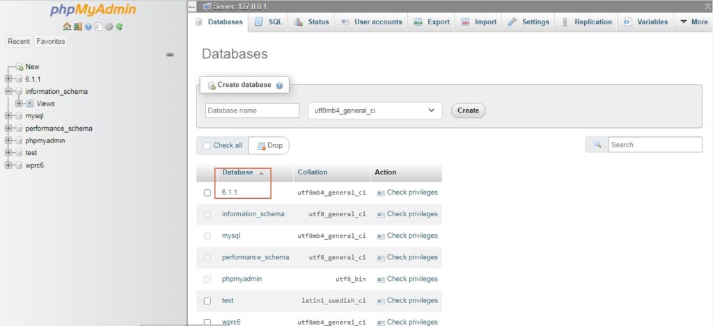 Database table
