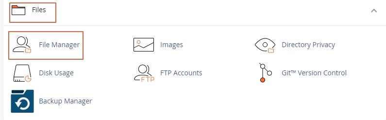 Cpanel menu