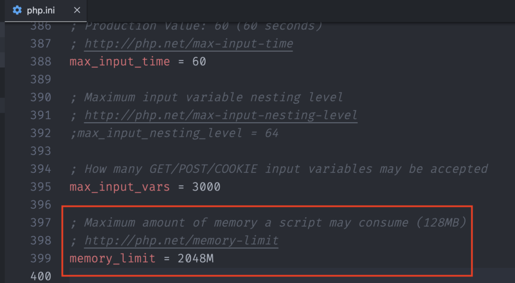 increase memory limit from PHP.ini file