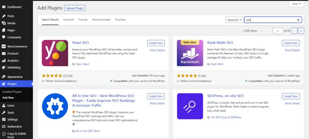 SEO plugins in WordPress