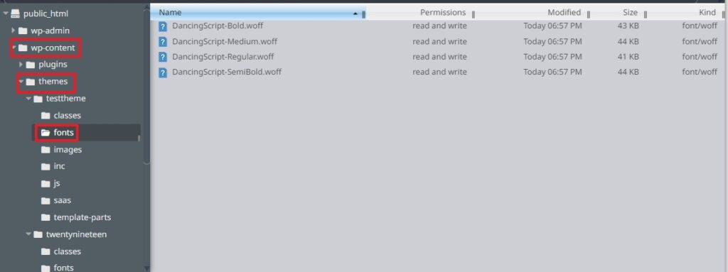 uploading local fonts 