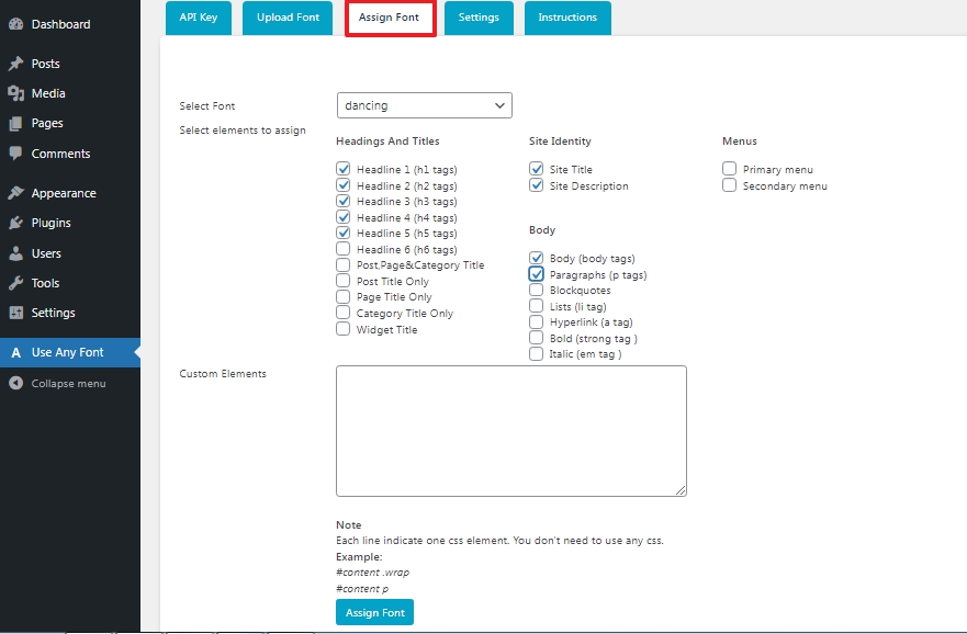 Settings for host fonts locally