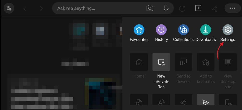 Edge mobile setting