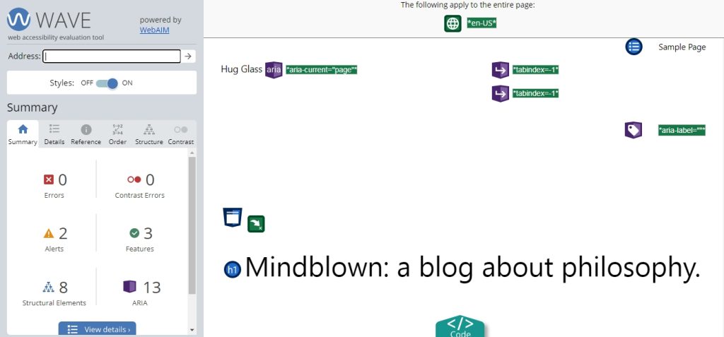 wave an online tool for wordpress accessibility checking