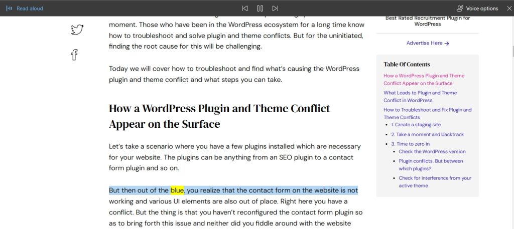 screen reader for accessibility