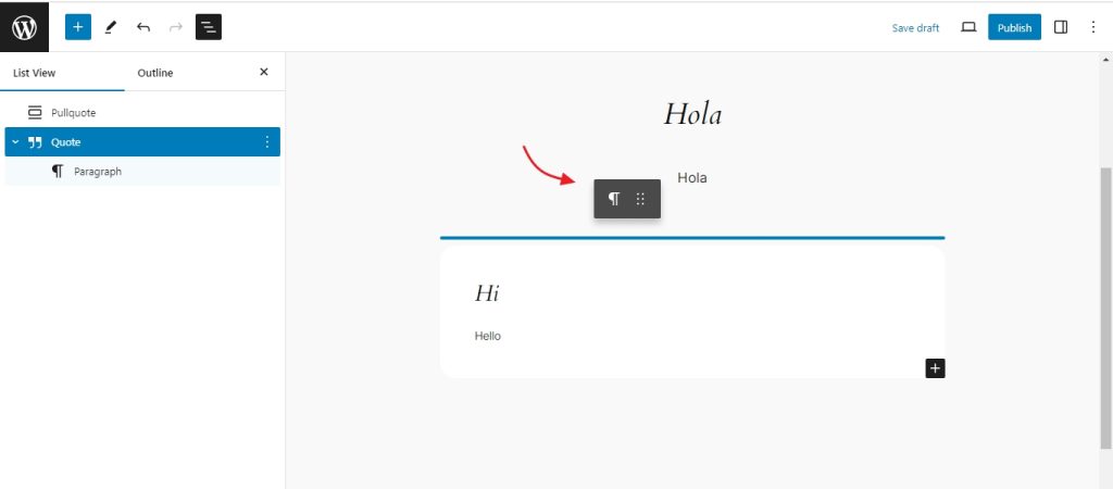 drag and drop feature in WordPress 6.5