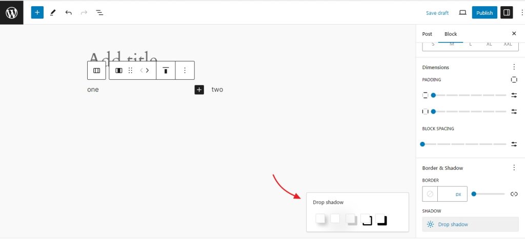 shadow support now available in more blocks
