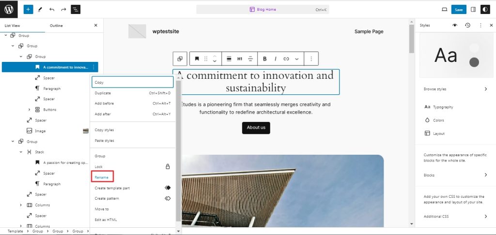 list view changes in WordPress 6.5