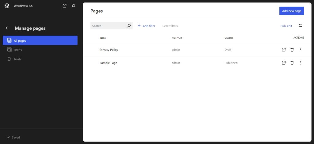 data view in WordPress 6.5