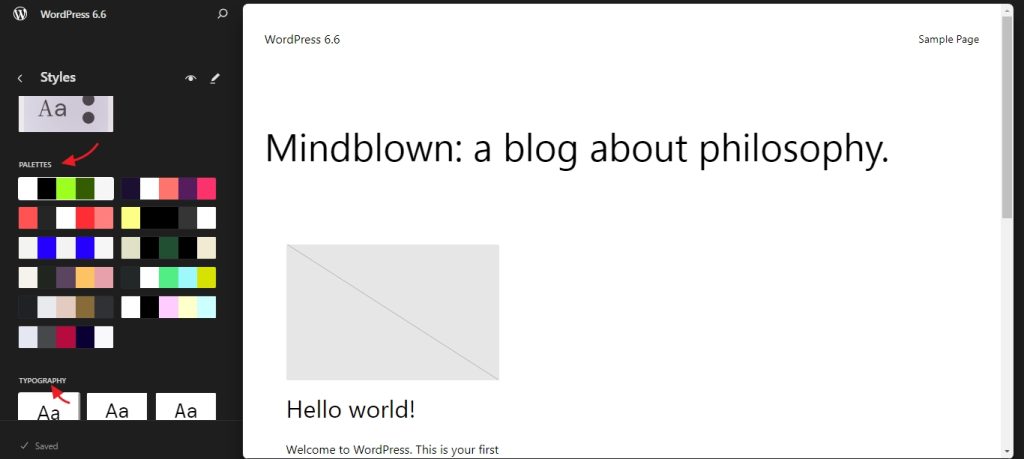 changes to the styles section in WordPress 6.6