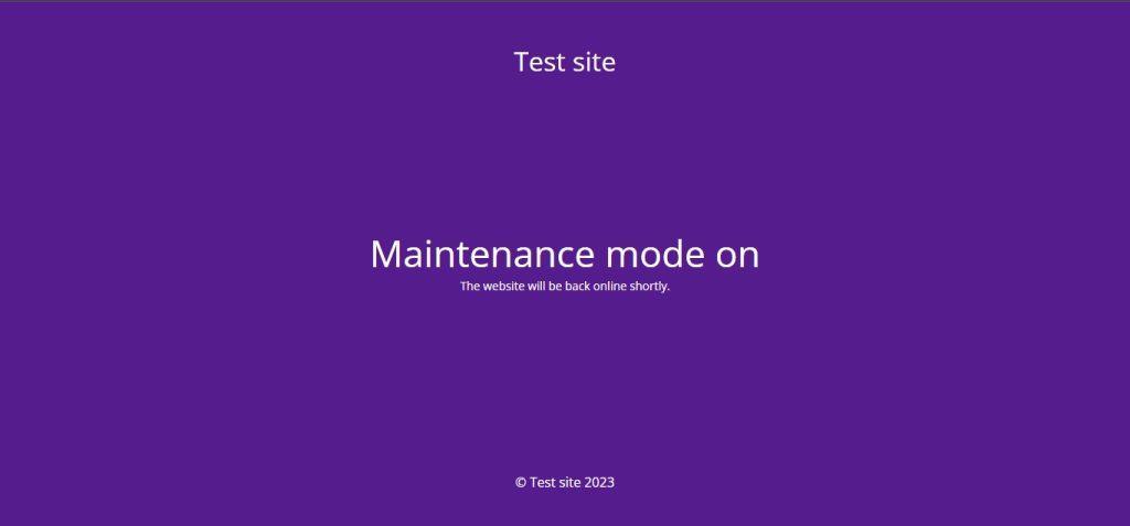 maintenance mode