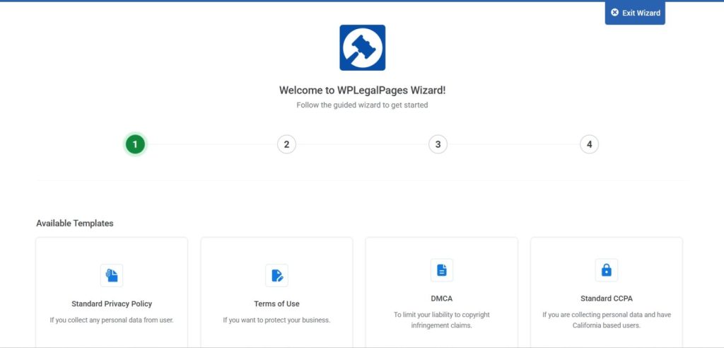 WPLP legal page wizard