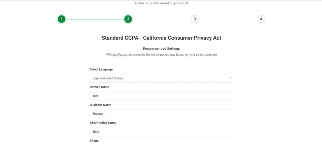 legal page details