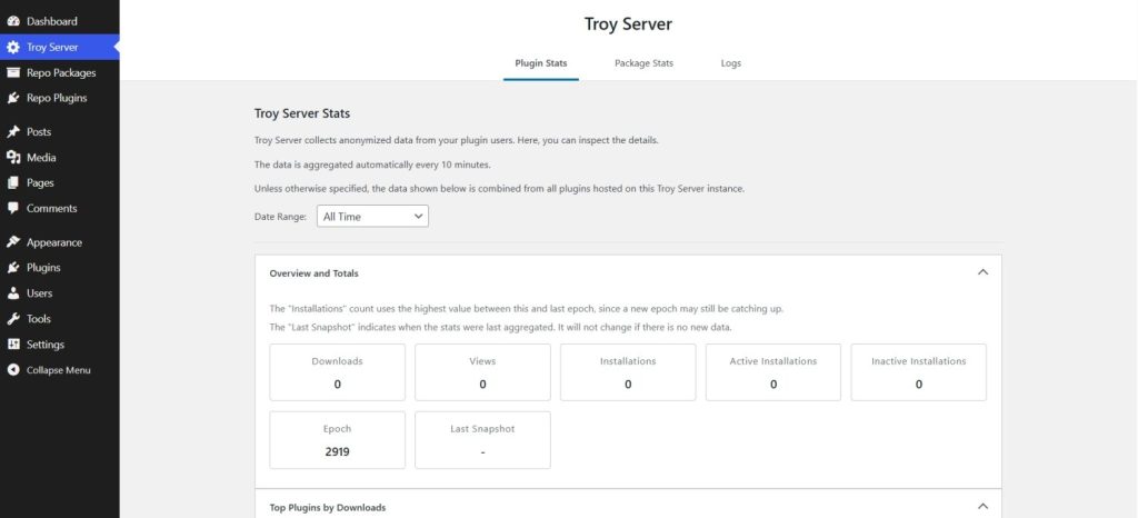 troy server wordpress plugin