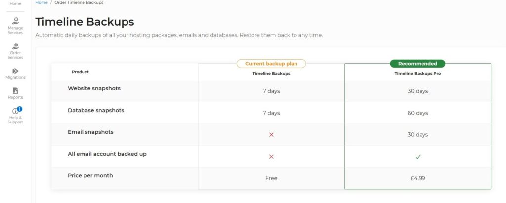 20i timeline backups
