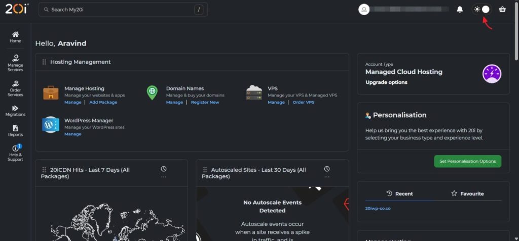 20i dashboard dark mode