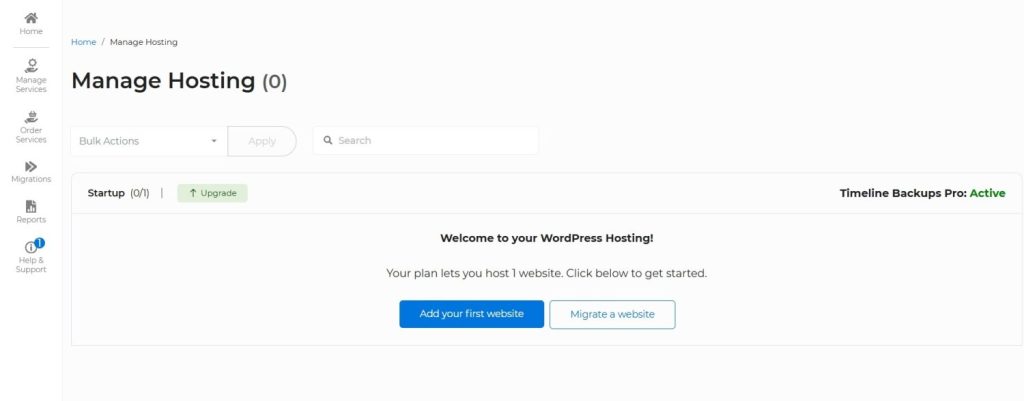 20i manage hosting menu