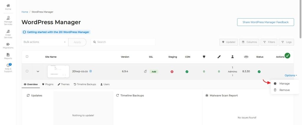 20i wordpress manager