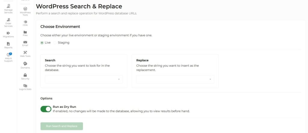 20i search and replace feature