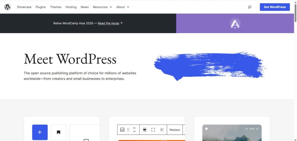 WordPress.org home page key links order updated