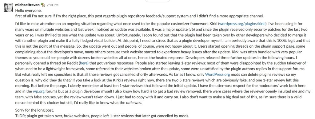 kirki droip merger slack discussion